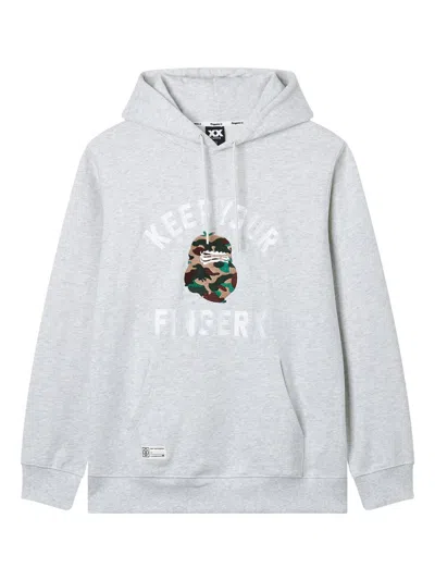 Fingercroxx Camouflage-graphic Hoodie In Gray