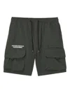 Fingercroxx Cargo-pocket Drawstring Shorts In Gray