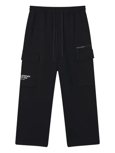 Fingercroxx Cargo-pocket Trousers In Black