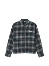 Fingercroxx Check-pattern Zip-up Jacket In Blue