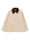 Fingercroxx Corduroy-collar Jacket In Neutral