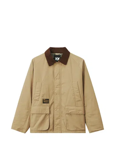Fingercroxx Corduroy-collar Raglan-sleeve Jacket In Nude