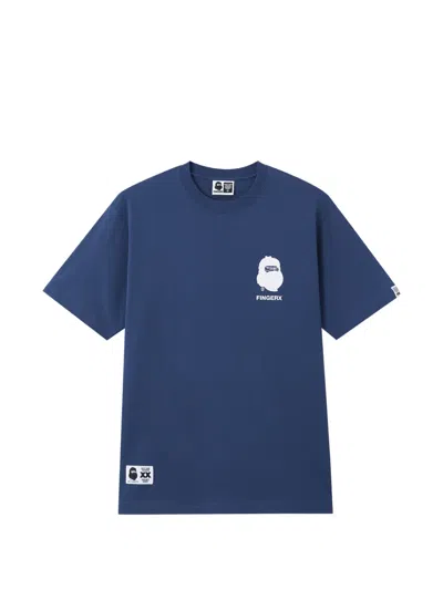 Fingercroxx Crew-neck Graphic T-shirt In Blue
