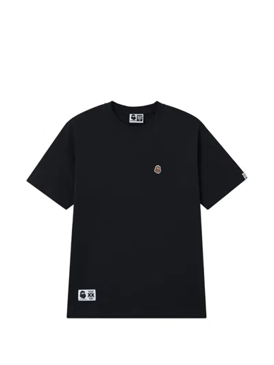 Fingercroxx Crew-neck Patch T-shirt In Black