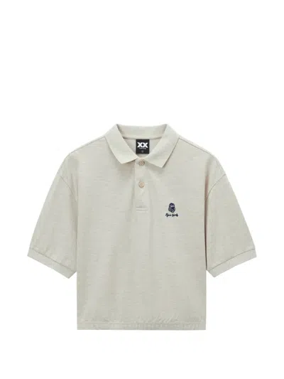 Fingercroxx Cropped Polo Shirt In White