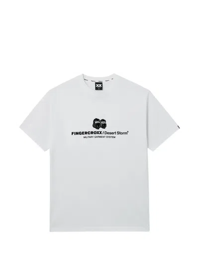 Fingercroxx Desert Print T-shirt In White