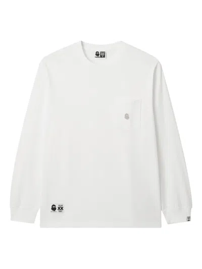 Fingercroxx Detailed-pocket Long-sleeved T-shirt In White