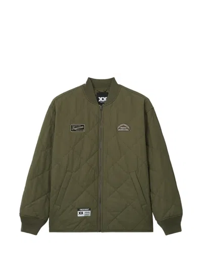 Fingercroxx Diamond-quilted Logo-patch Jacket In Multi