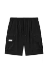 Fingercroxx Drawstring Cargo Shorts In Black