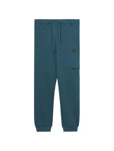 Fingercroxx Drawstring Cargo Trousers In Blue
