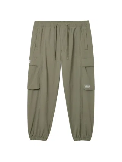Fingercroxx Drawstring Cargo Trousers In Green