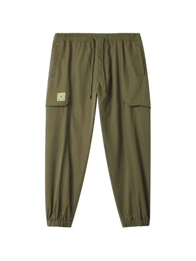 Fingercroxx Drawstring Cargo-pockets Track Pants In Green