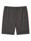 Fingercroxx Drawstring Logo-patch Shorts In Gray