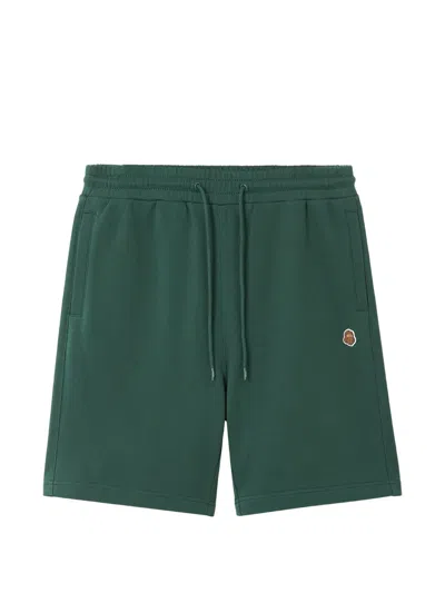 Fingercroxx Drawstring Logo Patch Track Shorts In Green