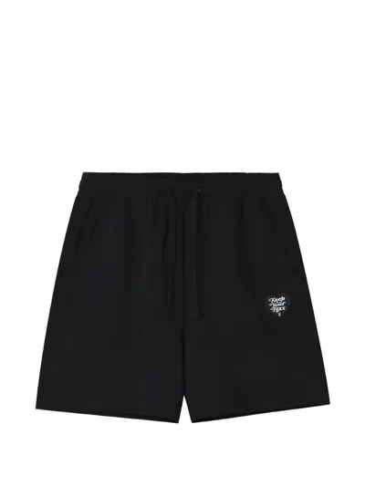 Fingercroxx Drawstring Logo Shorts In Black