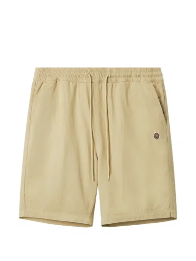 Fingercroxx Drawstring Logo-patch Shorts In Neutral