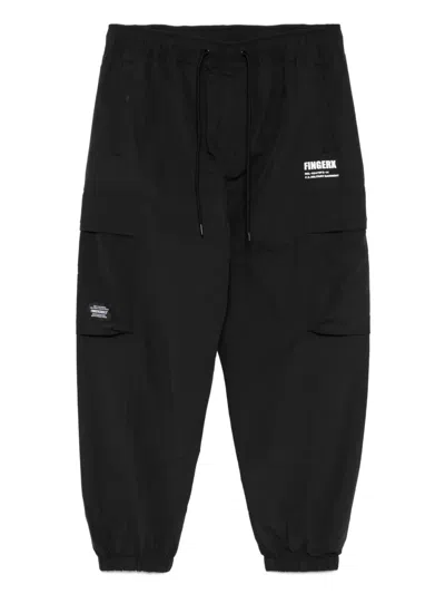 Fingercroxx Elasticated-waist Trousers In Black