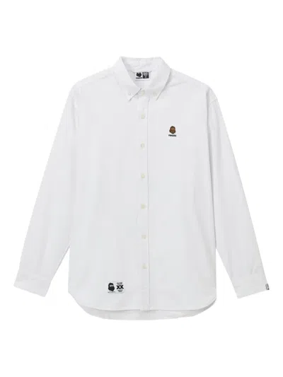 Fingercroxx Embroidered Cotton Shirt In White