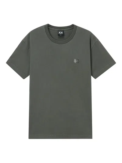 Fingercroxx Embroidered-detail Cotton T-shirt In Green