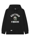 Fingercroxx Embroidered Hoodie In Black