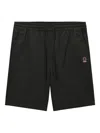 Fingercroxx Embroidered-logo Drawstring Shorts In Black