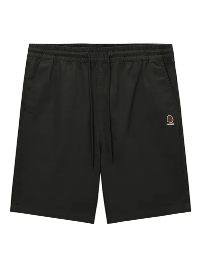 Fingercroxx Embroidered-logo Drawstring Shorts In Black