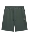 Fingercroxx Embroidered-logo Drawstring Shorts In Green