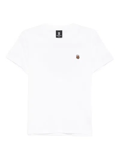 Fingercroxx Embroidered-logo Patch T-shirt In White