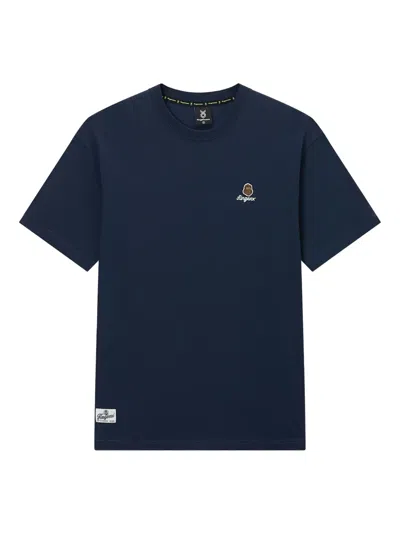 Fingercroxx Embroidered-logo T-shirt In Blue