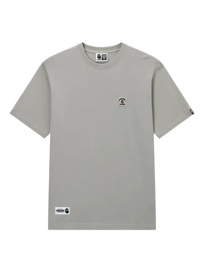 Fingercroxx Embroidered-logo T-shirt In Gray
