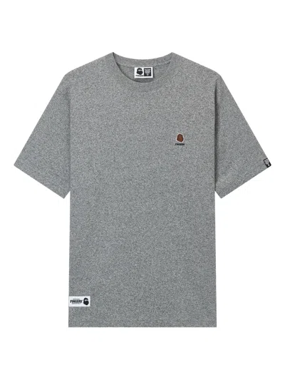 Fingercroxx Embroidered-logo T-shirt In Gray