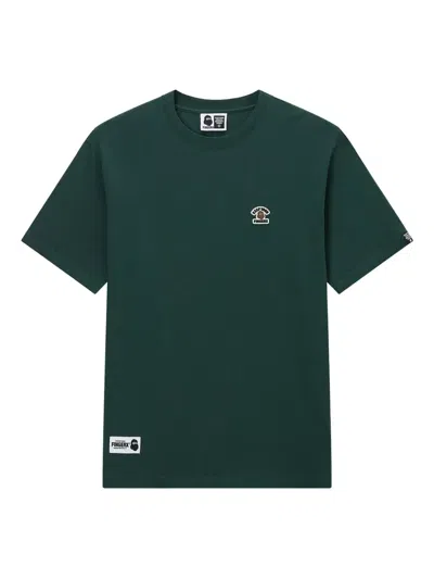 Fingercroxx Embroidered-logo T-shirt In Green