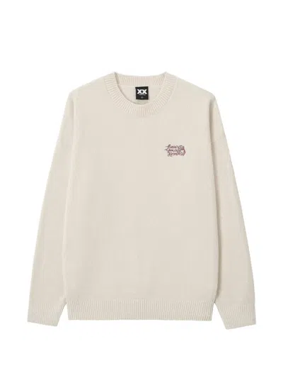 Fingercroxx Embroidered Logo-patch Sweater In Neutral