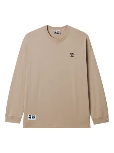 Fingercroxx Embroidered Long-sleeve T-shirt In Brown