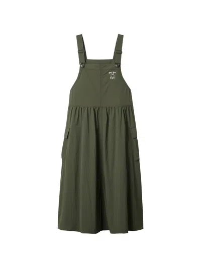 Fingercroxx Embroidered Midi Dress In Green