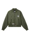 Fingercroxx Embroidered-patch Bomber Jacket In Burgundy