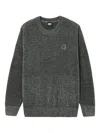 Fingercroxx Embroidered-patch Crew-neck Sweater In Gray