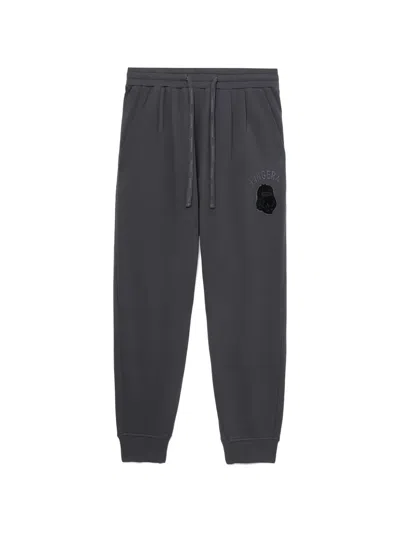 Fingercroxx Embroidered Trousers In Gray