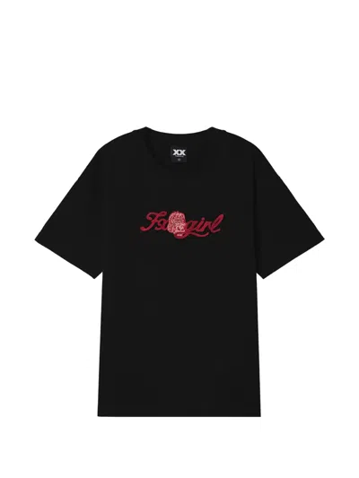 Fingercroxx Embroidered T-shirt In Black
