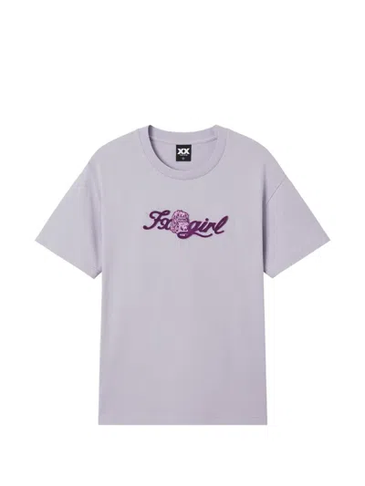 Fingercroxx Embroidered T-shirt In Purple