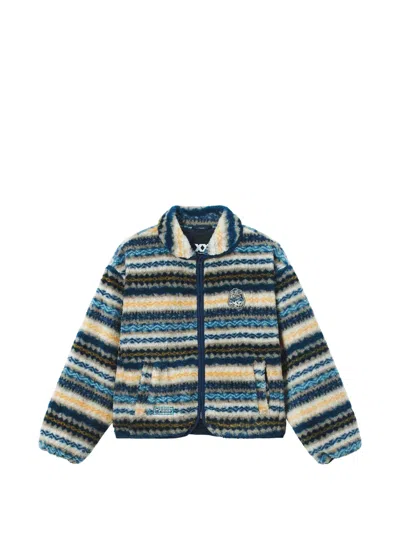Fingercroxx Fleece Zig-zag-pattern Jacket In Multi