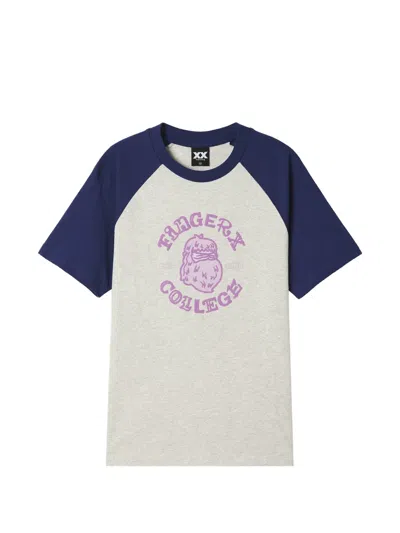 Fingercroxx Front-graphic T-shirt In Gray