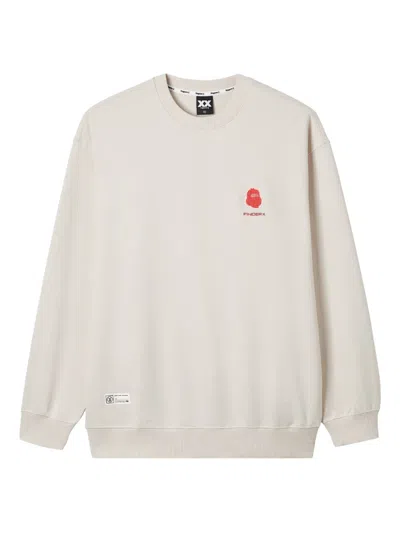 Fingercroxx Graphic-print Crew Neck Sweatshirt In White