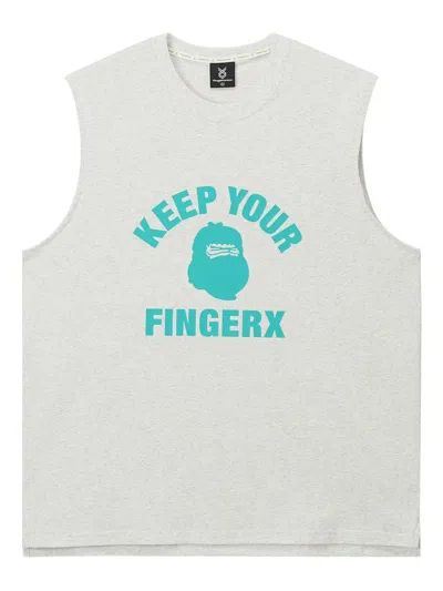 Fingercroxx Graphic-print Sleeveless Vest In White