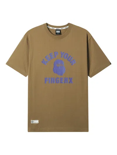 Fingercroxx Graphic-print T-shirt In Brown