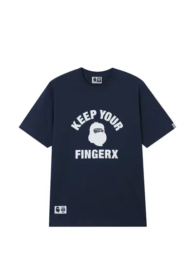 Fingercroxx T-shirt Mit Grafischem Print In Blue