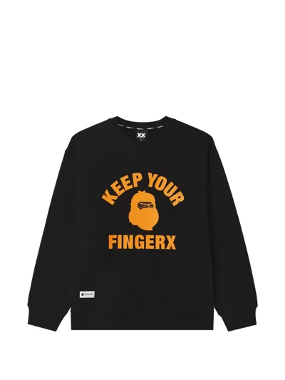 Fingercroxx Graphic-print Cotton Sweatshirt In Black