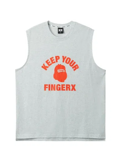 Fingercroxx Graphic-print Tank Top In Gray