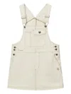 Fingercroxx Heart-detail Pinafore Denim Mini Dress In White
