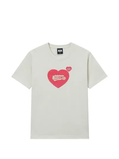 Fingercroxx Heart Graphic T-shirt In White